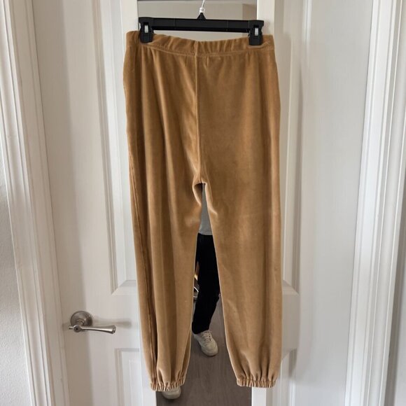 1102 Nili Lotan Women's Andreas Velour Track Pants Size XS Color tan White - Picture 5 of 5